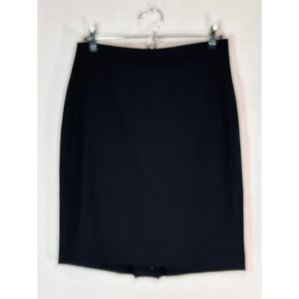 Ann Taylor Petite Black‎ Pencil Skirt Size 8P Career Office Wear Knee Length